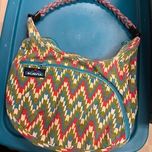 KAVU Geometric Rope Sydney Satchel Purse Bag Multiple Zipper Pockets